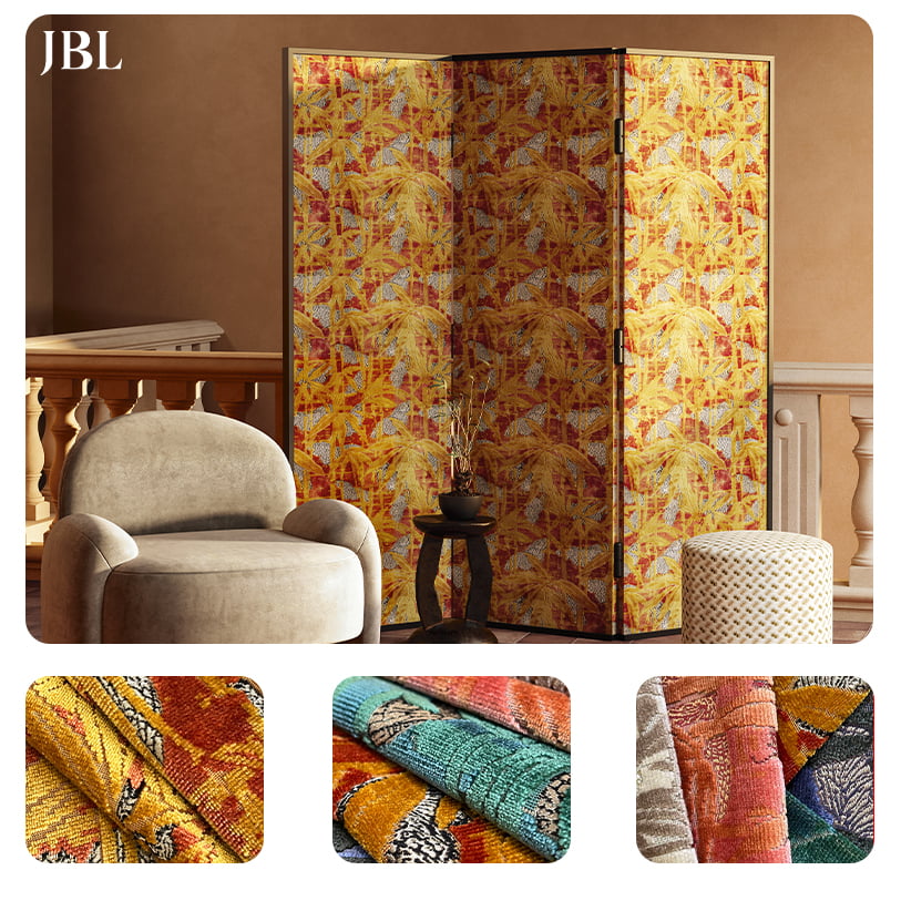 JBL högkvalitativt skuren sammetstyg Mode Ny kollektion Lyxdesign Morden Style Jacquard sammet för soffa