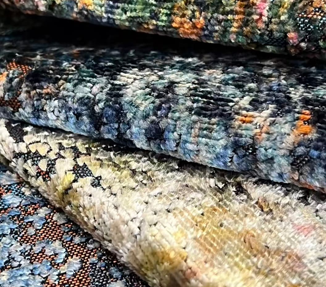 JBL högkvalitativt Jacquard Sammetstyg Mode Ny Kollektion Briljanta färger Mönster Morden Style Jacquard Sammet för soffa