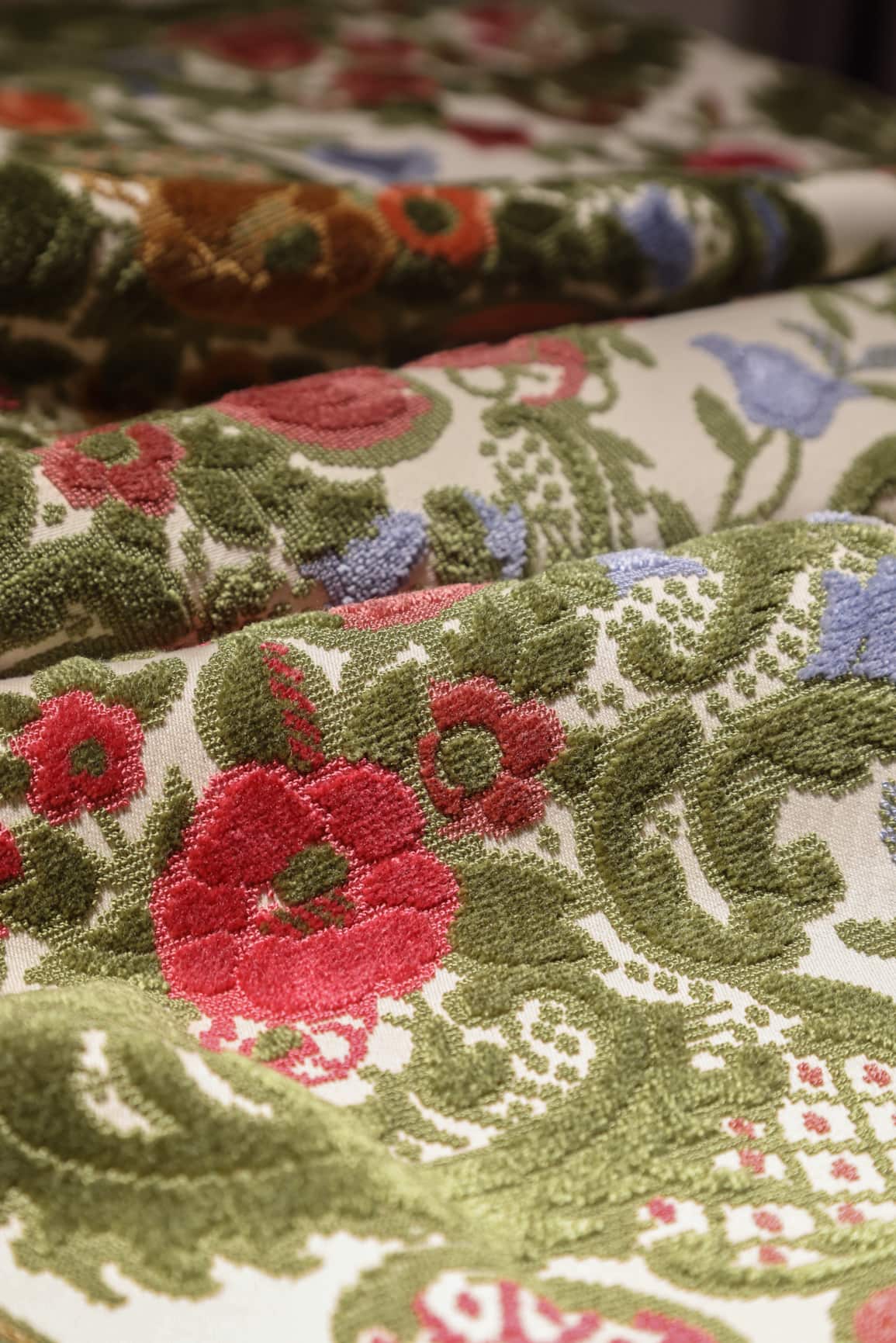 JBL Jacquard Sammet Anpassning Färgglada blommor Gratis prov Cut-Pile Tyg Lyx hemtextil för soffa